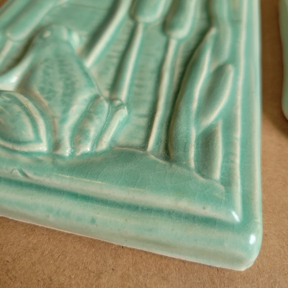 Vintage Tyge Handmade Wall Tile Set- Made In Traverse City Michigan Ceramic - Picture 4 of 16